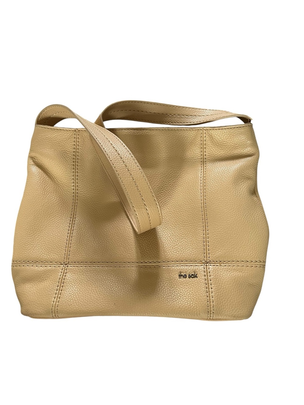 The Sak De Young Beige Hobo Pebbled Leather Shoulder Bag